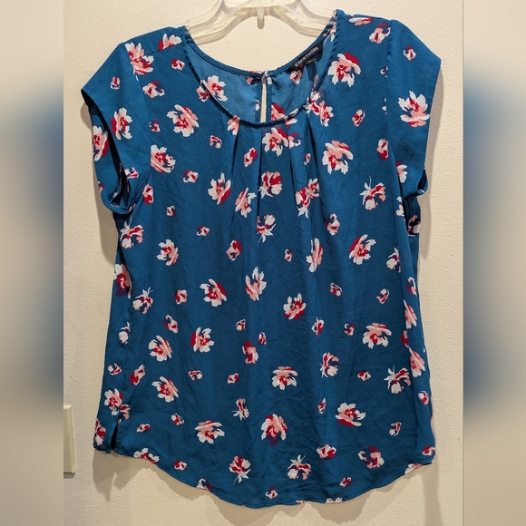 41 Hawthorne Floral Blue Women's Top Size Xl - Picture 1 of 6